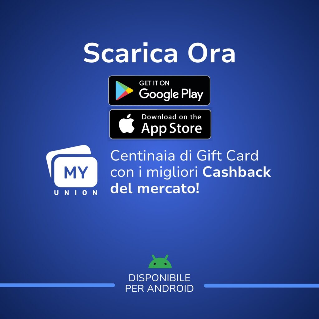 scarica l'app myunion ed inizia ad accumulare il risparmio